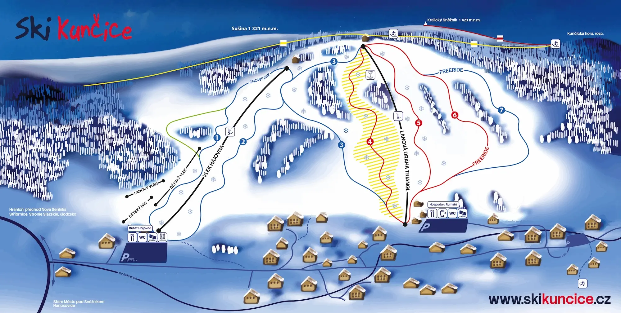 SKI Kunčice area map